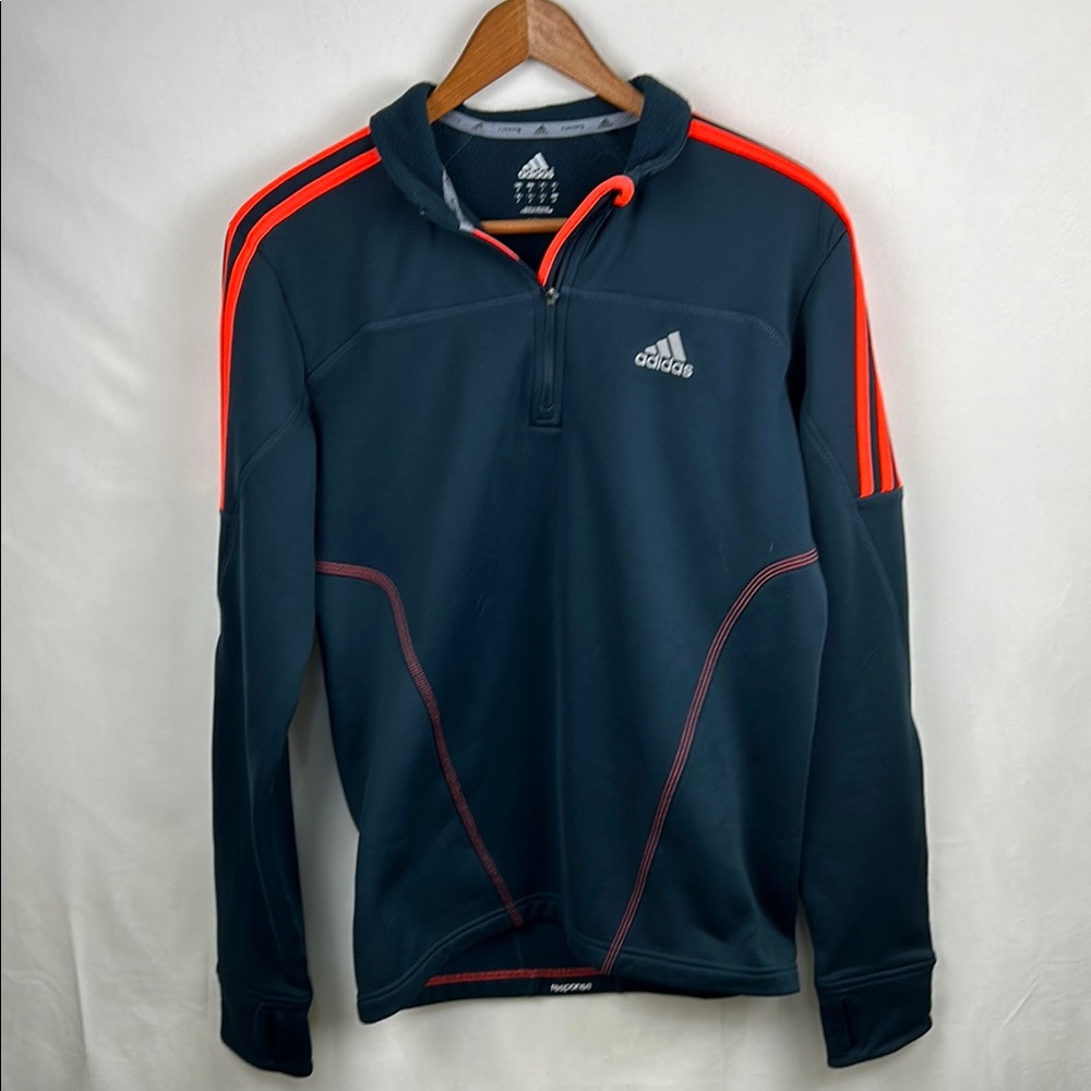 ADIDAS RESPONSE CLIMAWARM 1/2 ZIP NAVY BLUE MEN’S RUNNING SWEATSHIRT SIZE SMALL